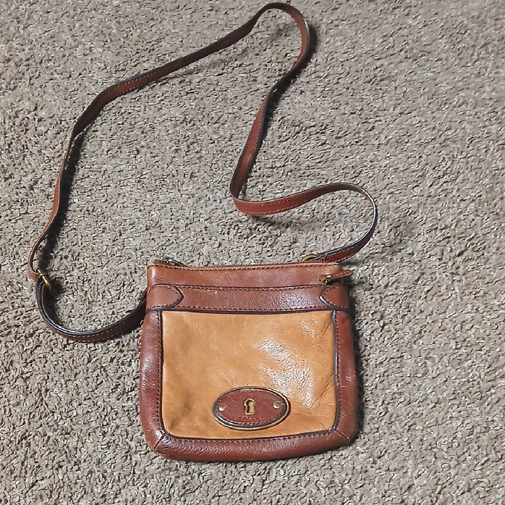 Fossil Brown Leather Crossbody